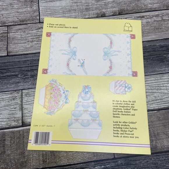 Bride & Groom Paper Dolls 1988 Golden Virginia Lucia Uncut Vintage #1501 {9} - Picture 7 of 10